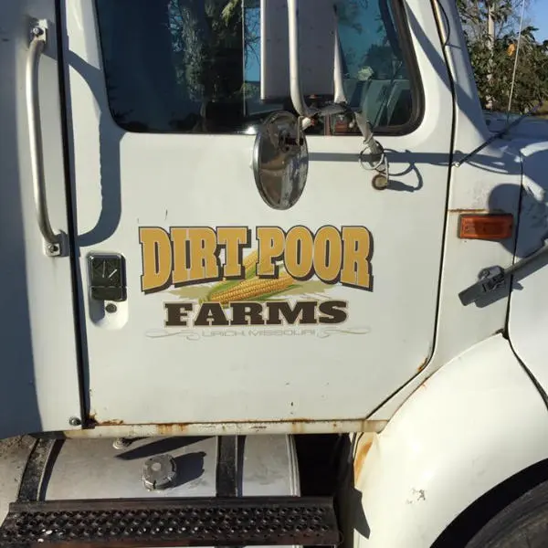 Dirt Poor Farms Custom Door Logo